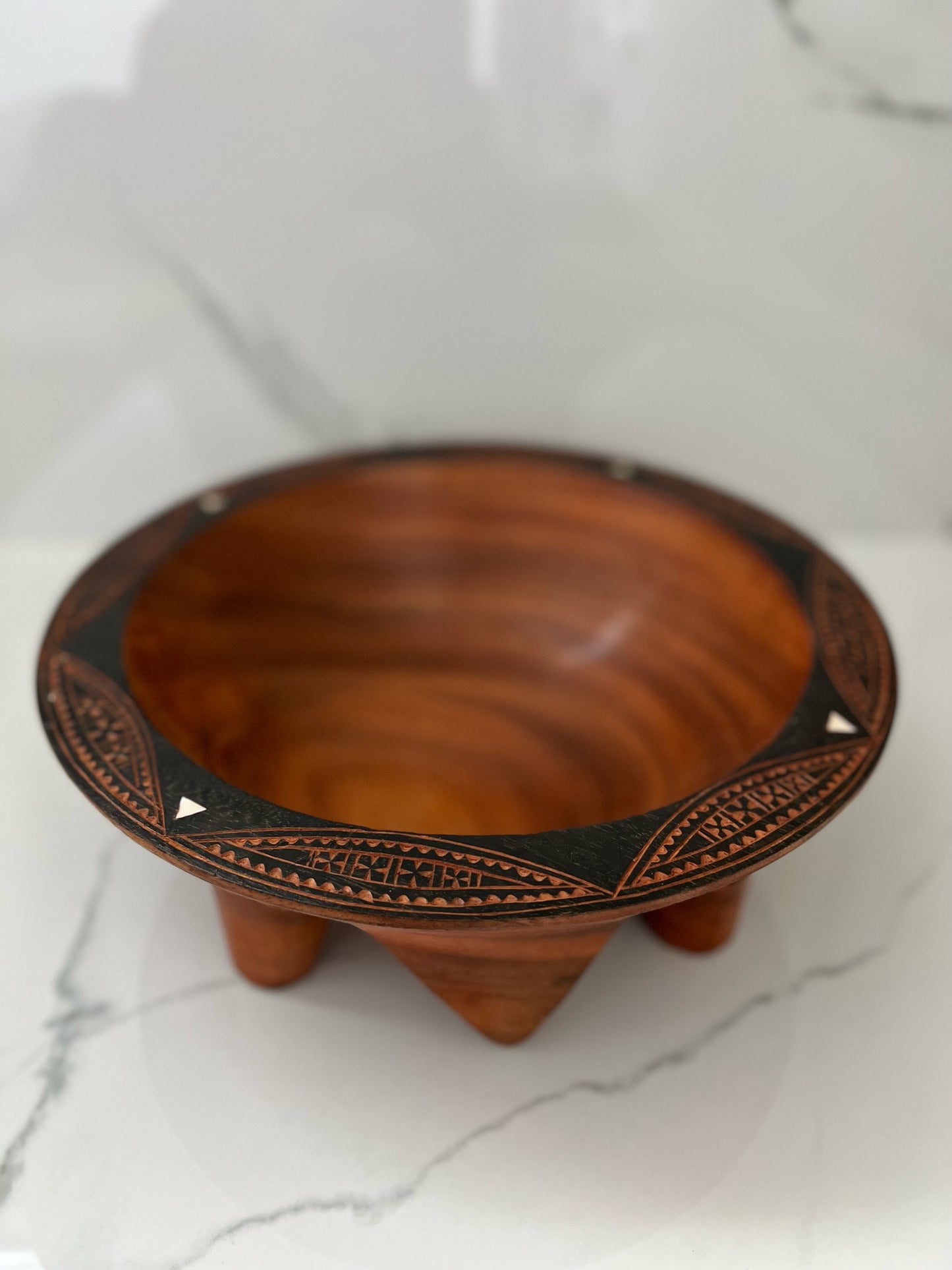 Hand Carved Fijian Vesi Wood Tanoa Kava Bowl (12-13 inch)